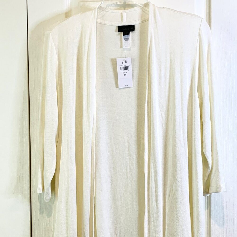 NWT J. Jill 3/4 Sleeve Lightweight Sweater in Cream - Size M